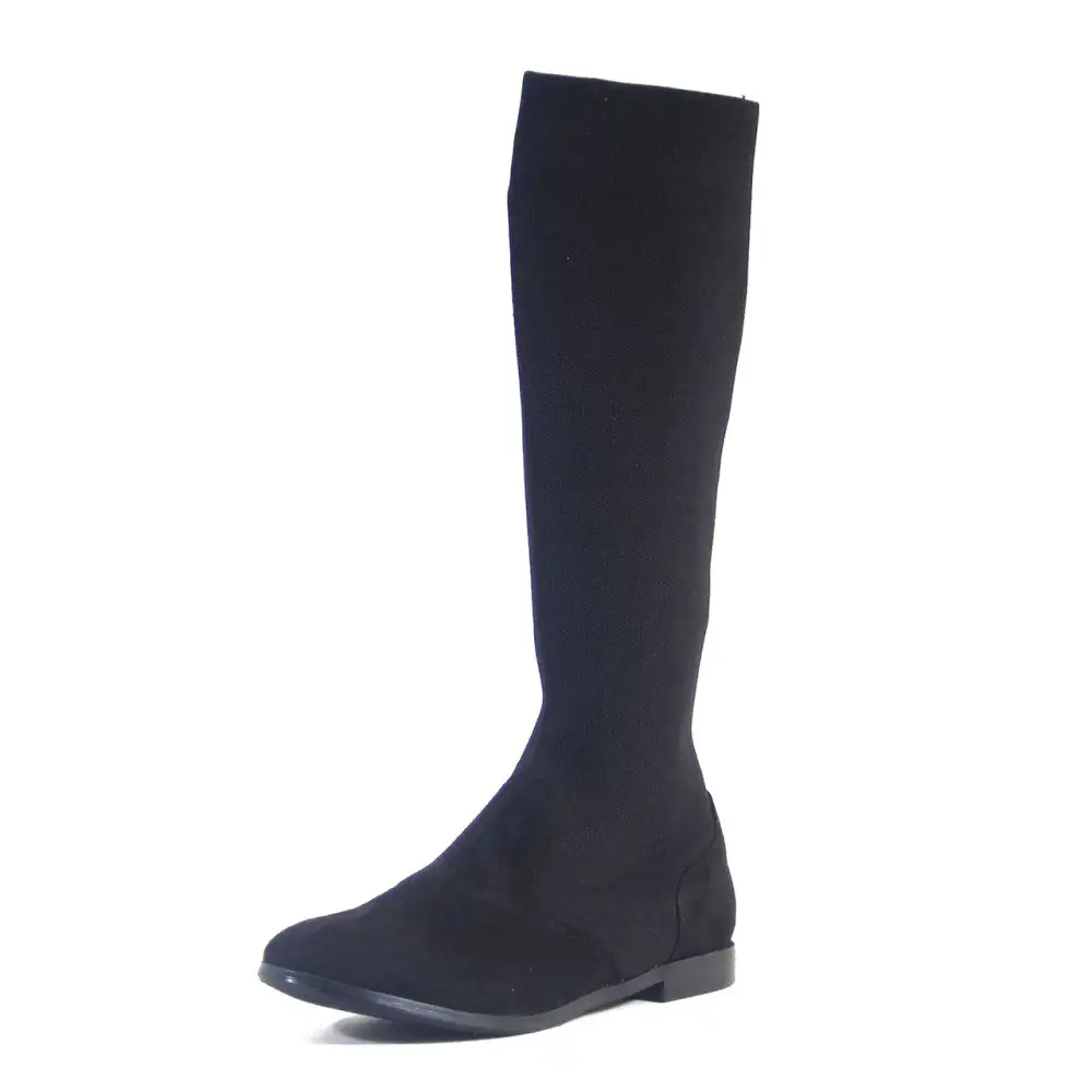 Knit Stretch Pull On Knee High Boots