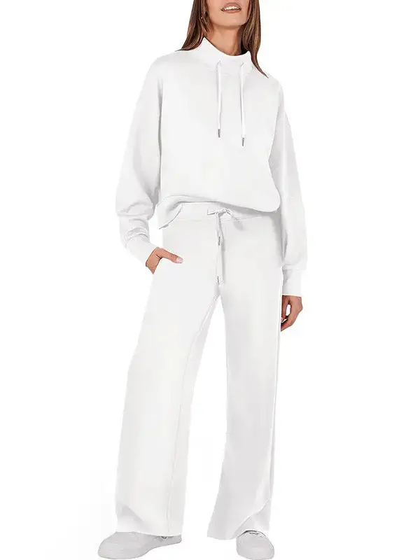 High Waist Long Sleeve Hoodie And Pants Set
