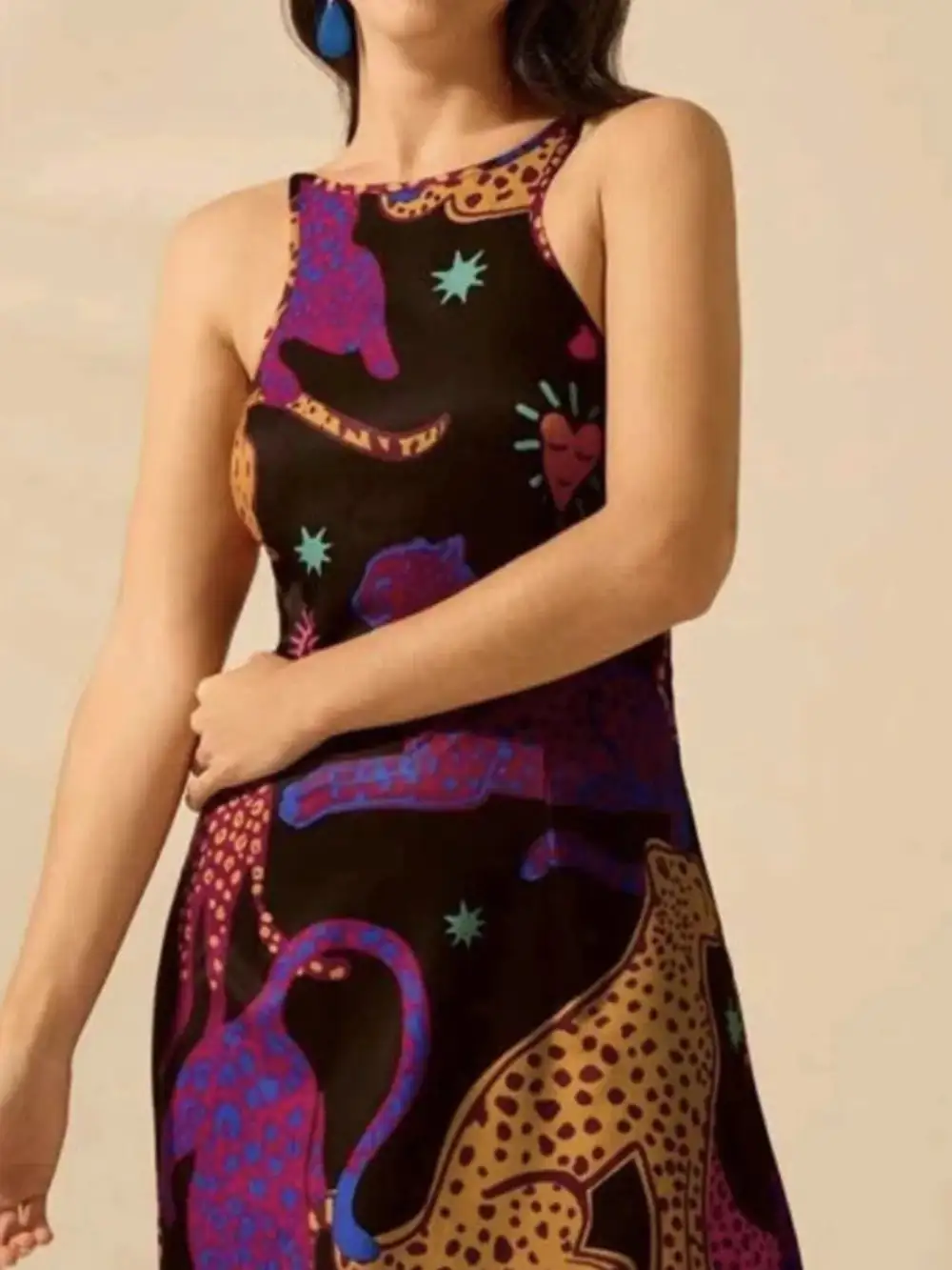 Sleeveless Printed Maxi Dress
