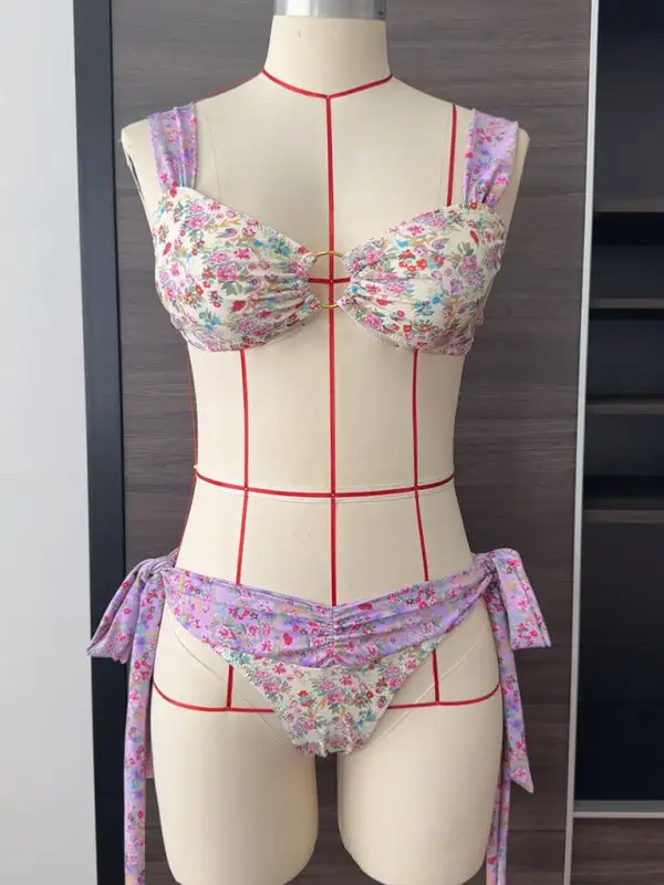 Floral Hoop Bikini Swim Set