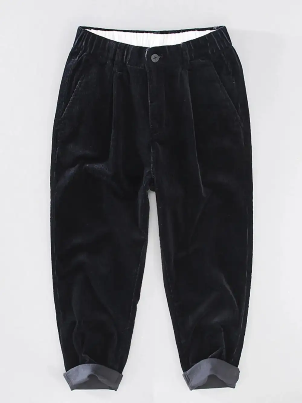Men's Plus Size Corduroy Pleated Casual Pants