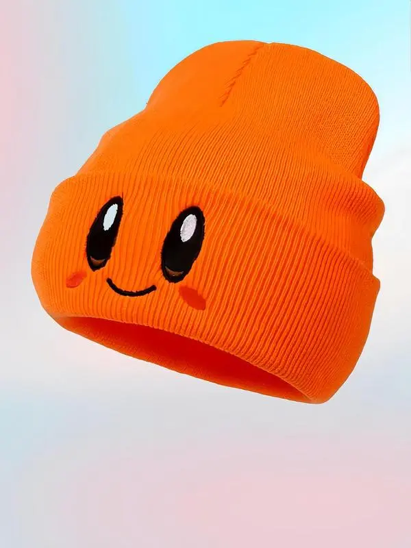 🧢 Cute Cartoon Embroidery Beanie Hat  Soft · Warm · Stylish — Perfect for Fall & Winter