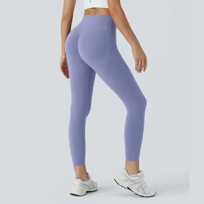 Women’s SoCinched High Waisted Scrunch Butt Lifting Workout Leggings with Tummy Control & Pockets – Yoga & Gym Pants for Spring