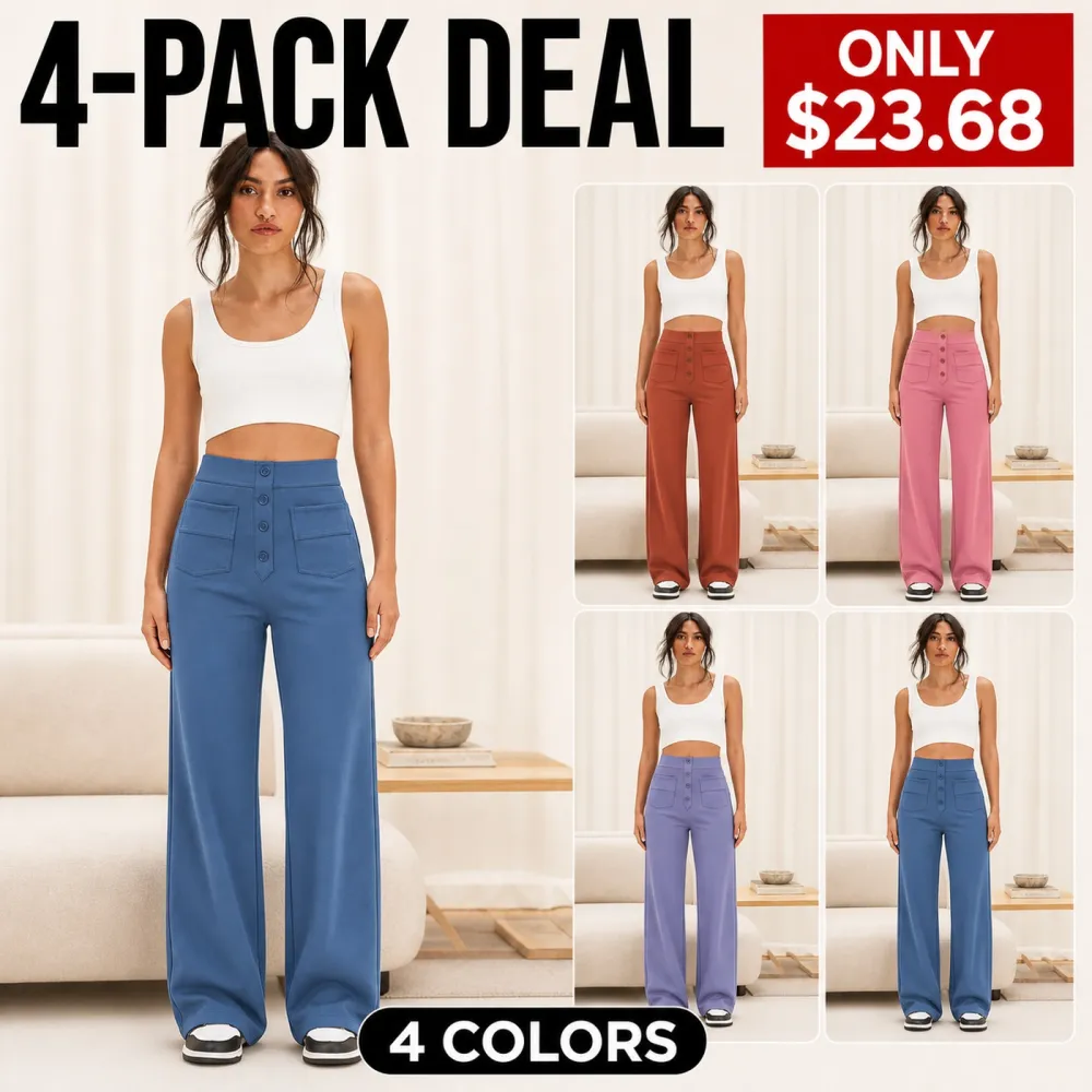 Women's High Waisted DayStretch Straight Leg Casual Pants with Pockets