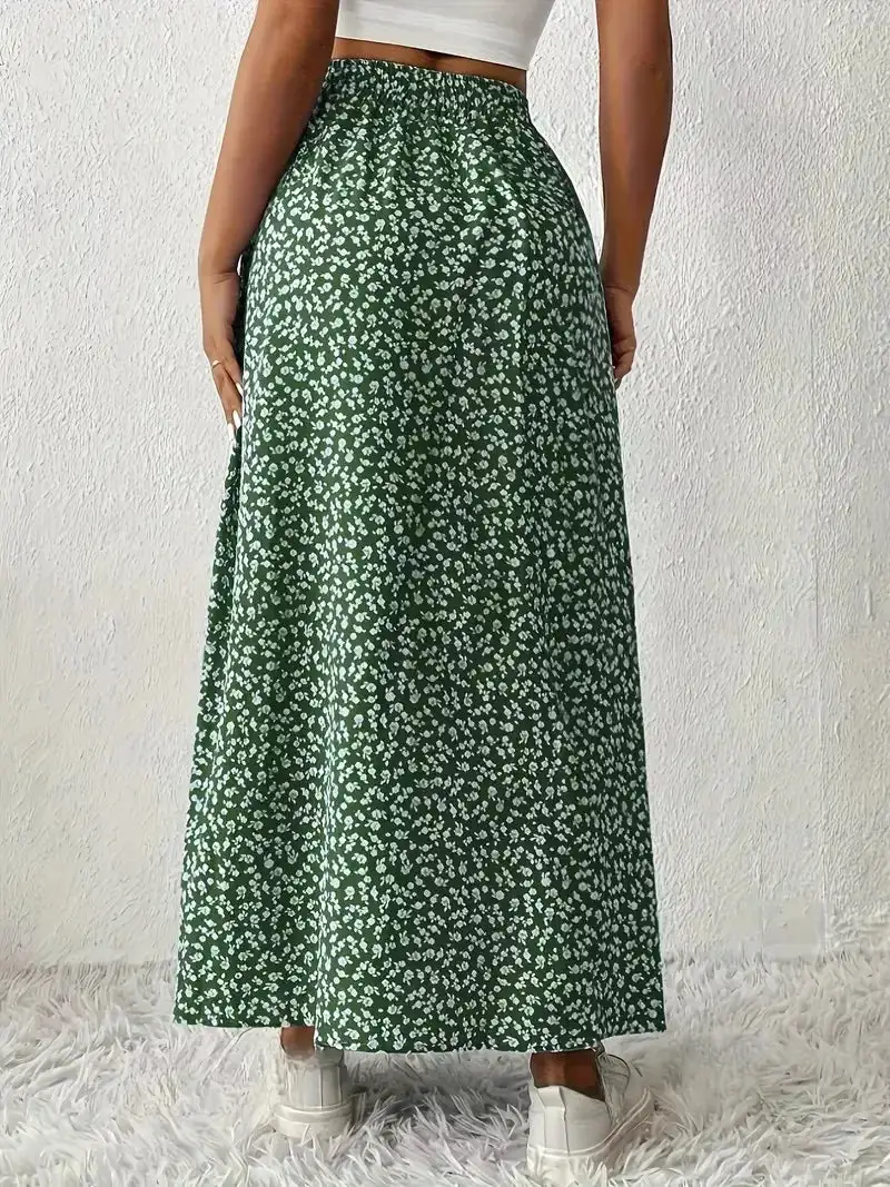 Wearable Printed Slit Detail Skirt