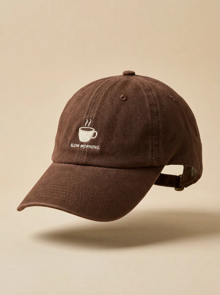 Versatile Coffee-Lover Slow-Morning Embroidered Unisex Baseball Cap
