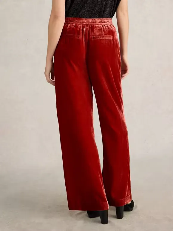 Wide Leg Velvet Trouser