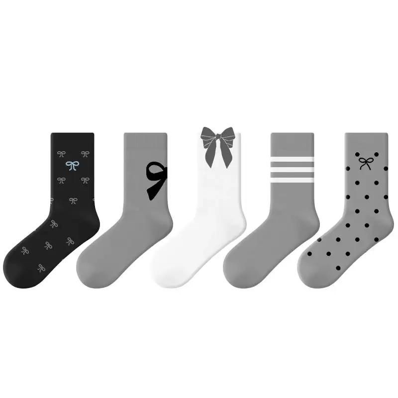 Playful Embroidered Motif Crew Socks