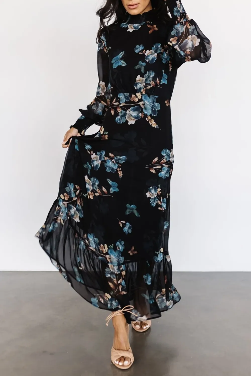 High Neck Temperament Comfortable High Waist  Dress