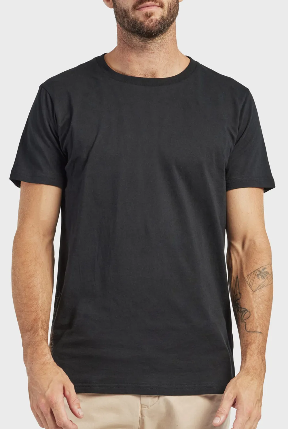 Black Short Sleeve Crew Neck Tee