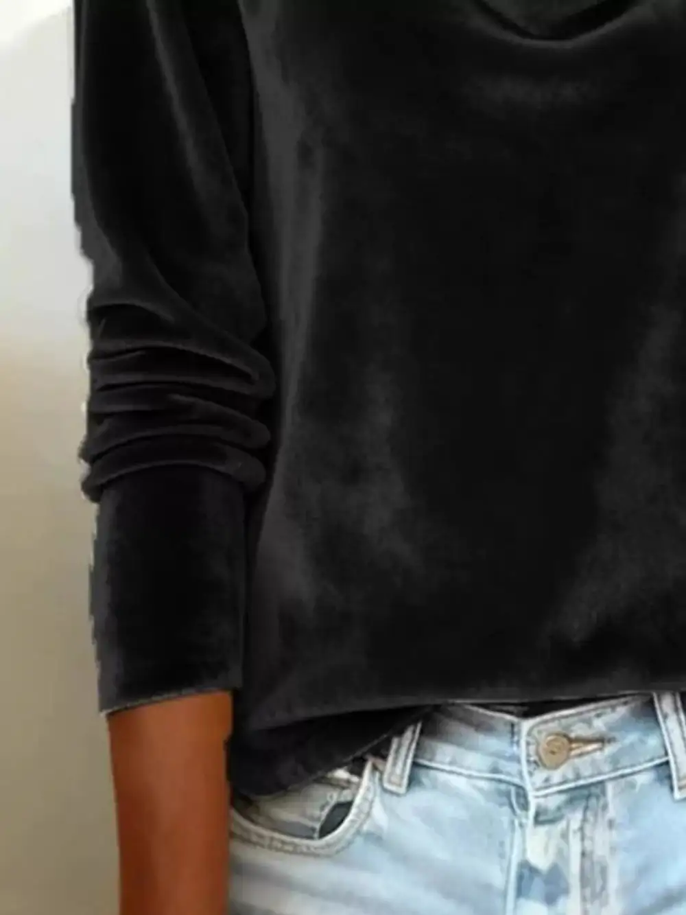 Velvet Long Sleeve Top