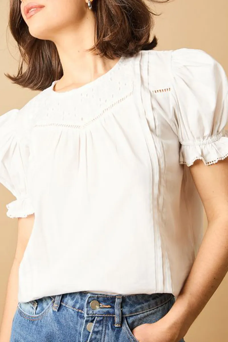 Casual Style Puff Sleeve Blouse