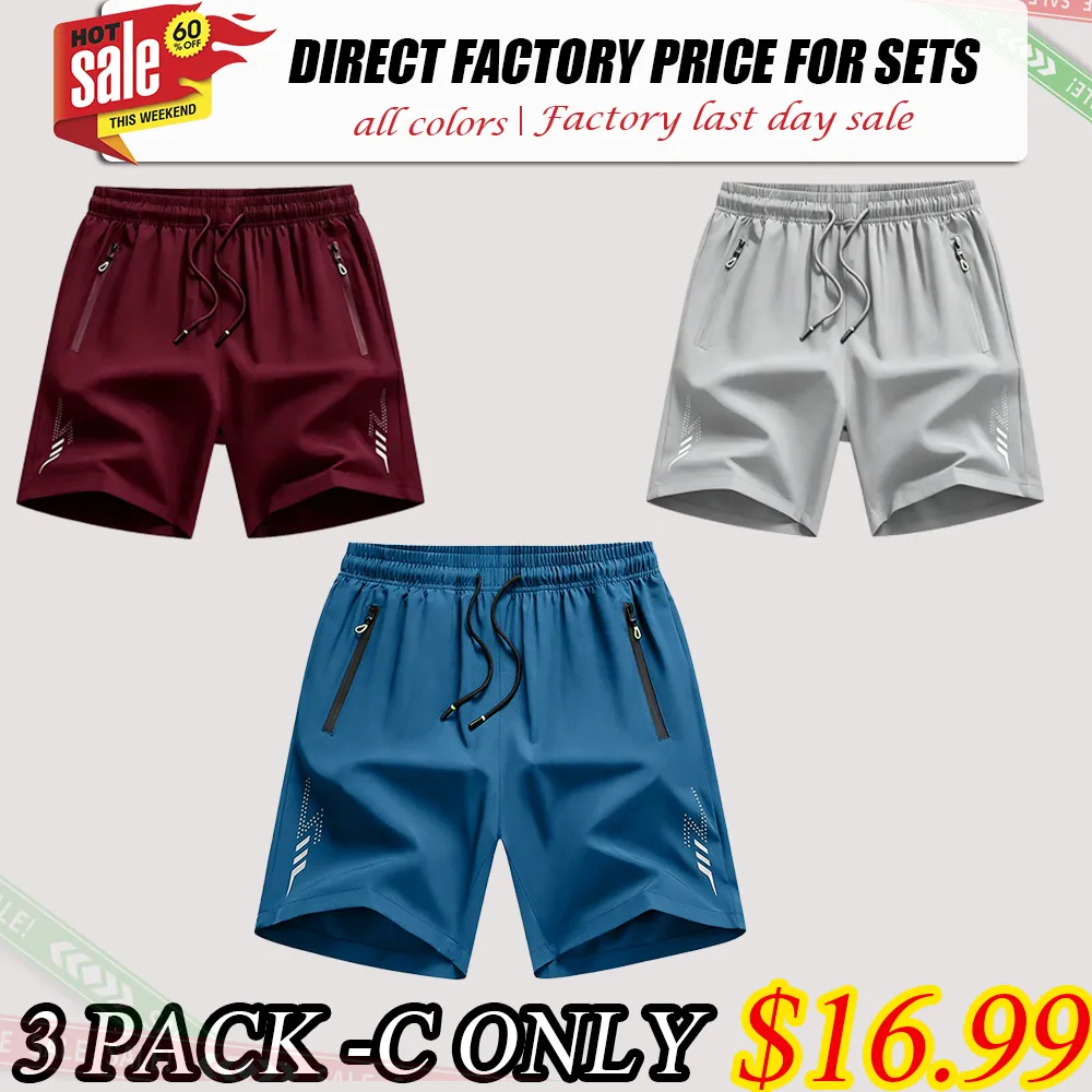 Men's 3pcs Lightweight Casual Comfy Shorts