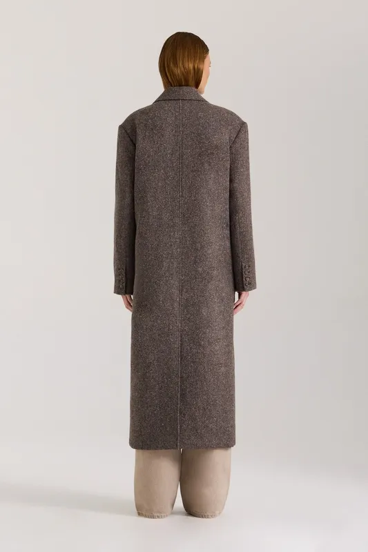 Gray Taupe Oversized Wool Silk Coat