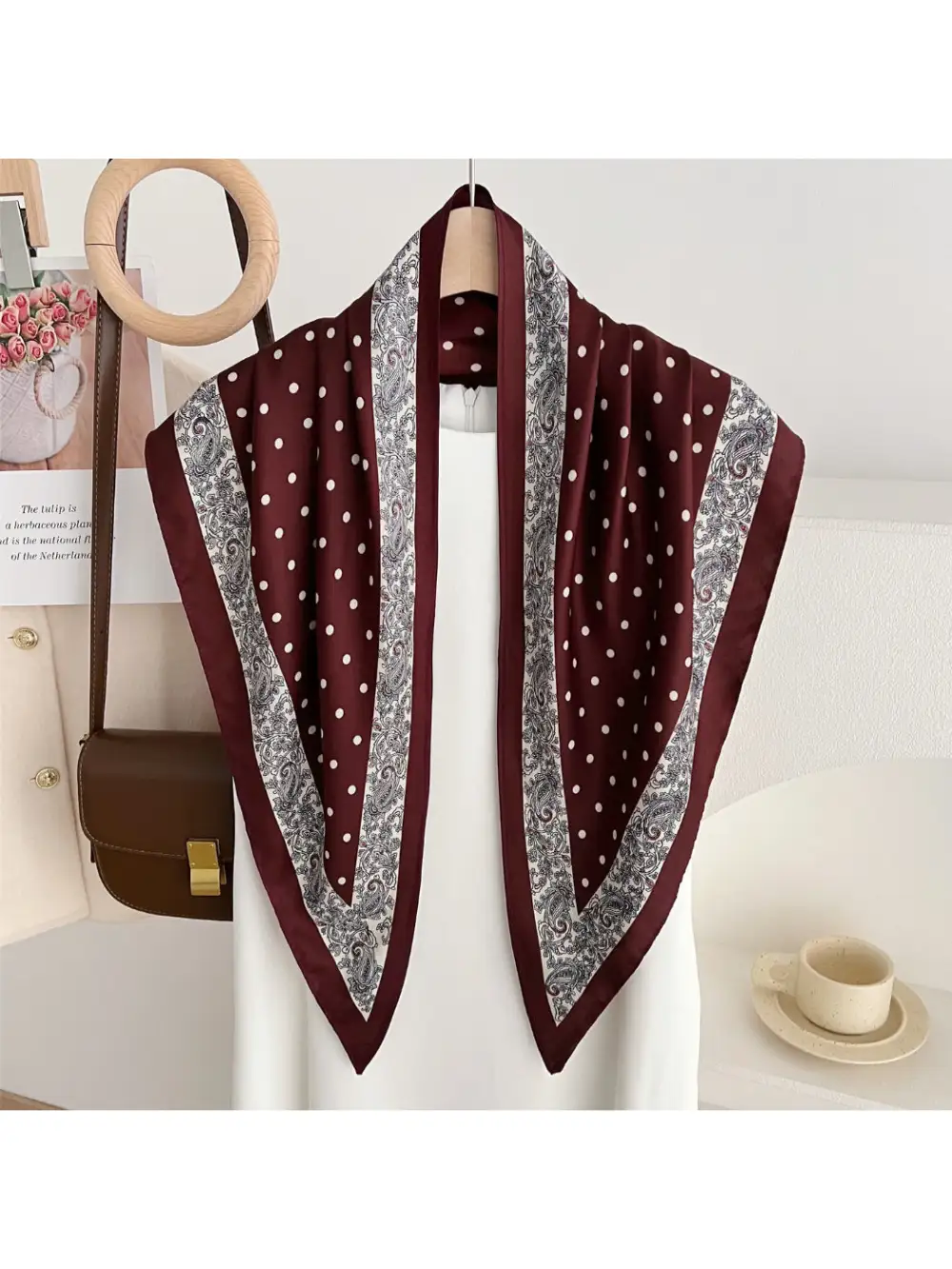 Polka Dot Triangle Scarf
