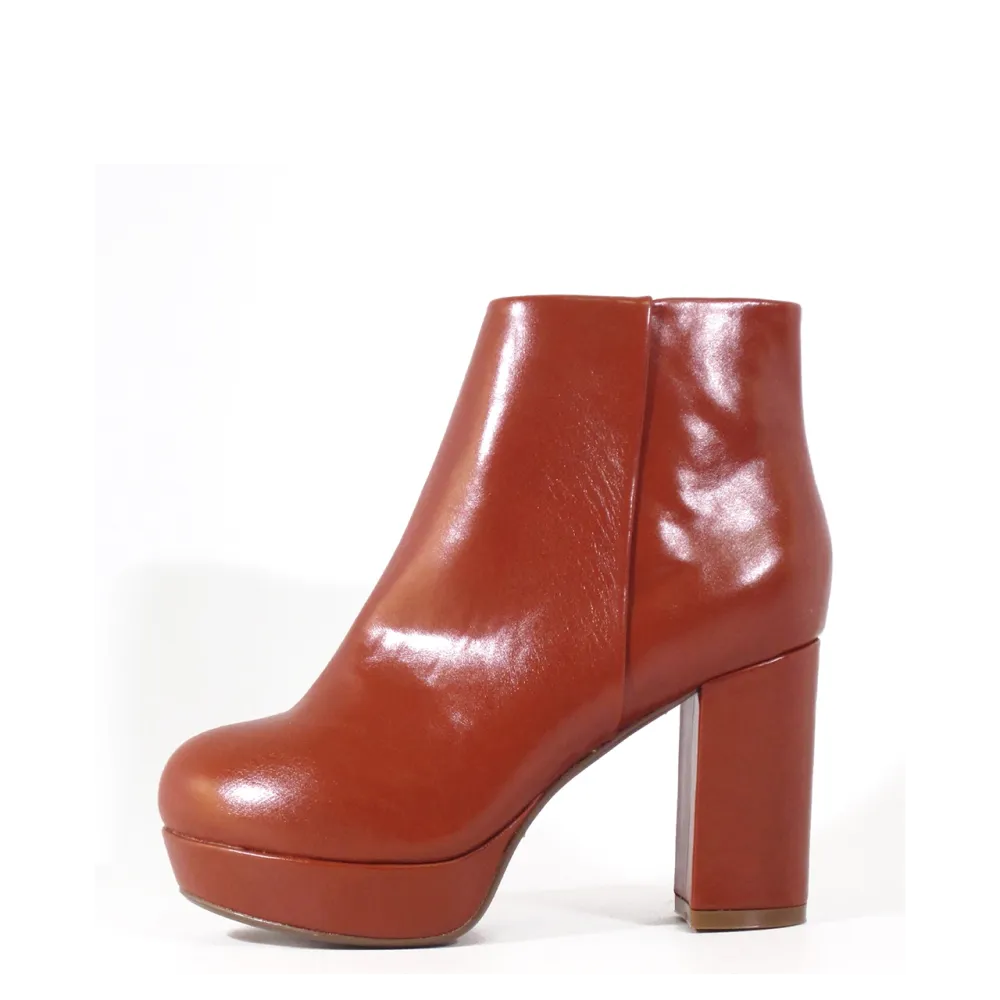 Retro Platform Heel Ankle Boots