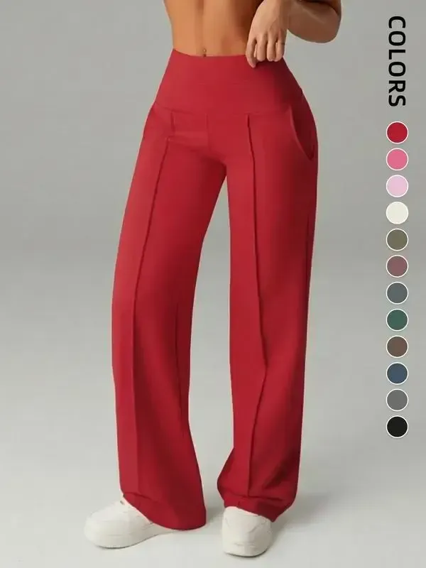 Women's Wide Leg High Waist Sweatpants with Pockets | Sporty Casual Style