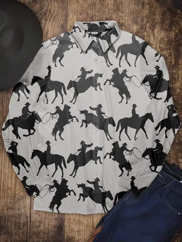 Women's Classic Western Style Long Sleeve Casual Shirt