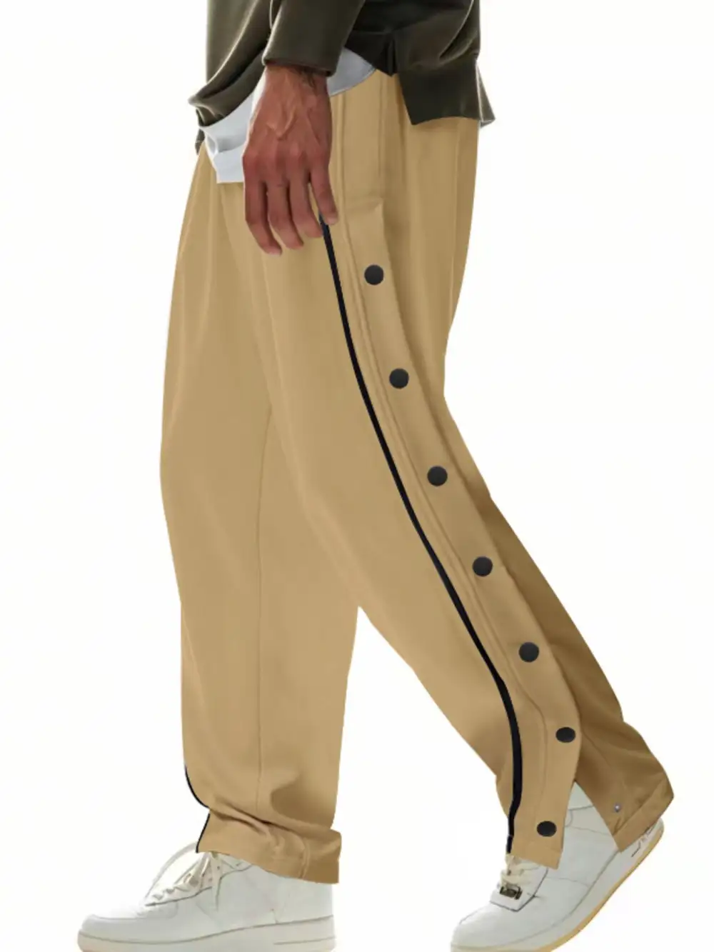 Men's Full Size Loose Fit Side Snap Button