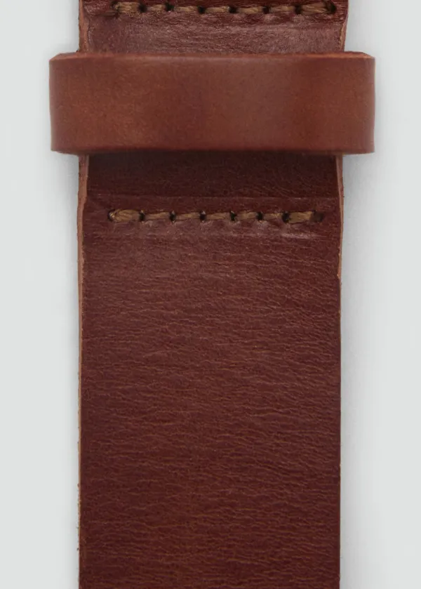 Brown Casual Style Stud Leather Belts