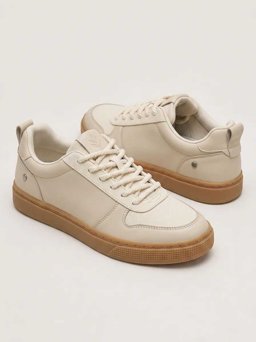 Men's Minimalist Leaf Logo Patterned Skate Shoes
