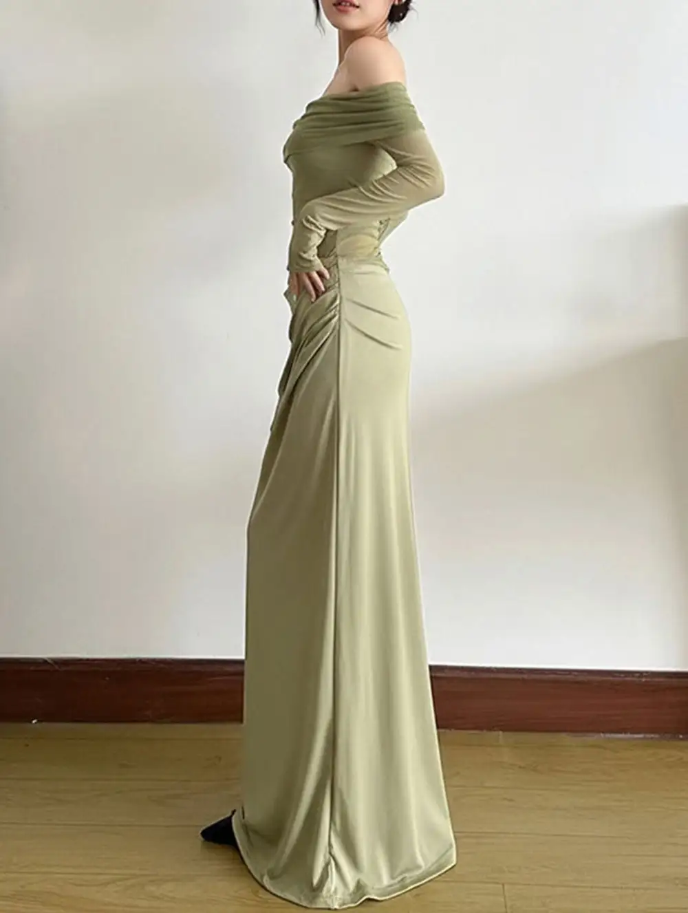 Textured Detail French Slim-Fit Dress