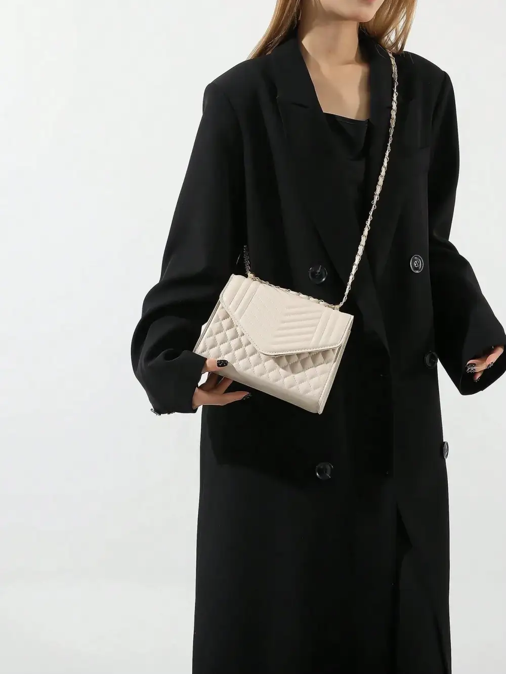 Flap Square Bag Quilted Pattern Minimalist