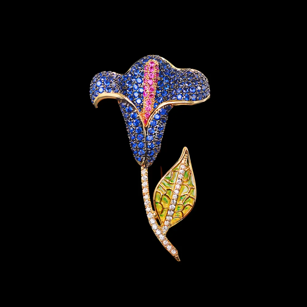 Crystal Calla Lily Brooch