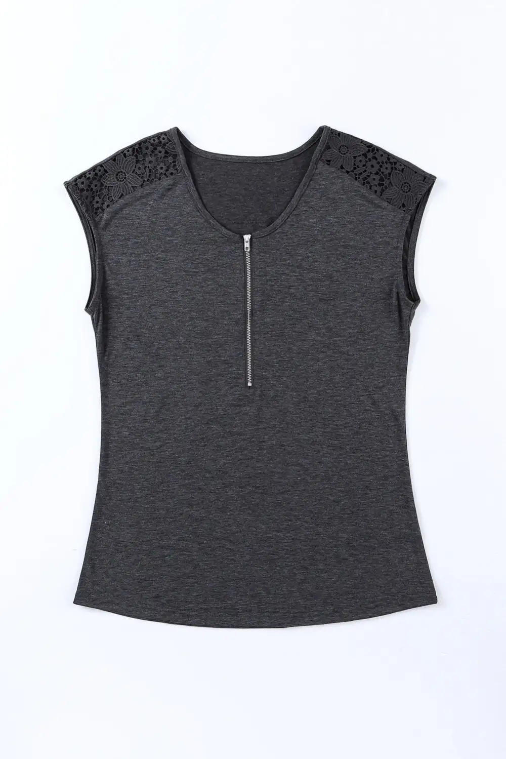 Zip Neck Lace Splicing Short
