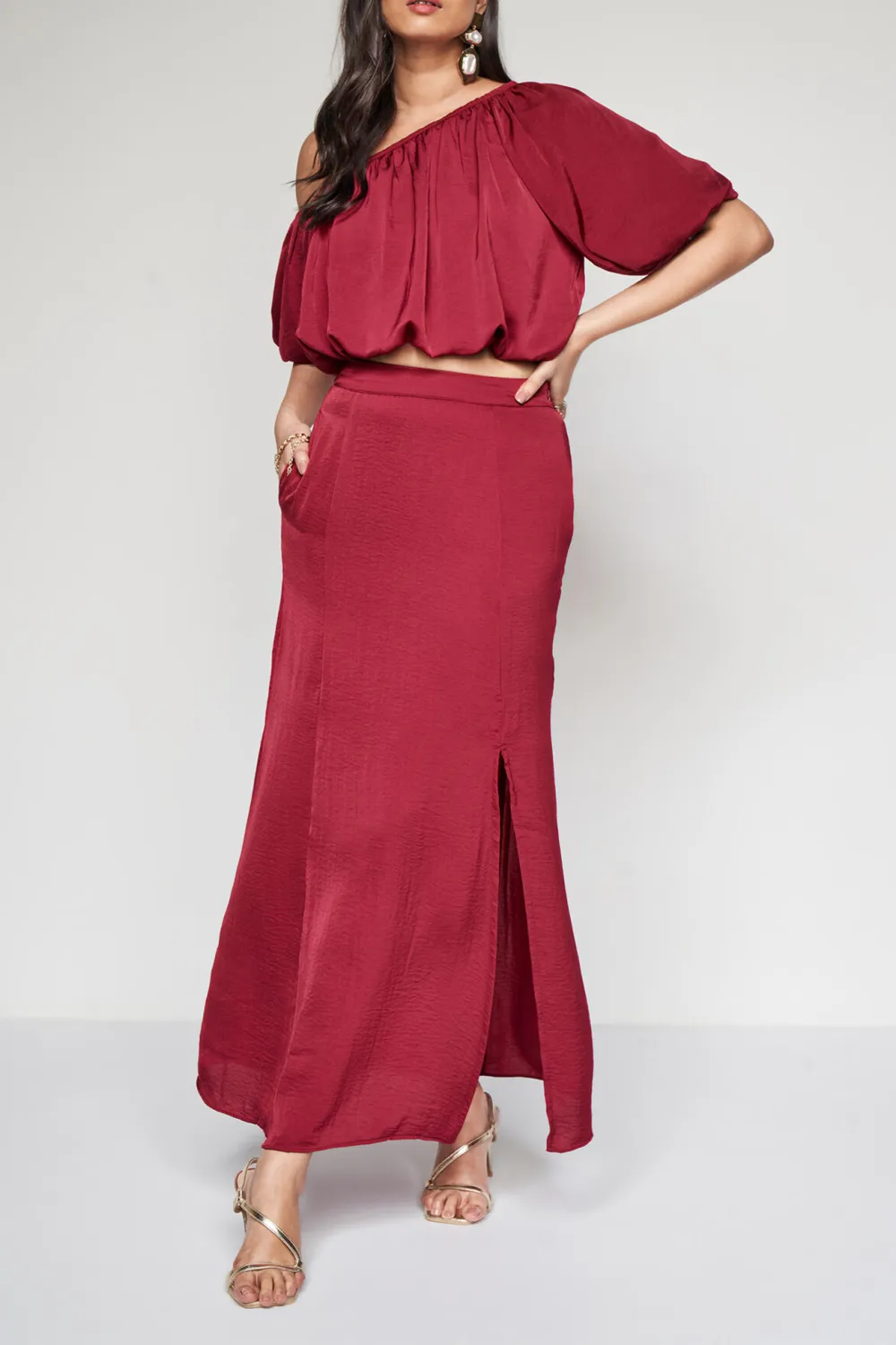 High Waist Casual Style Skirt Set