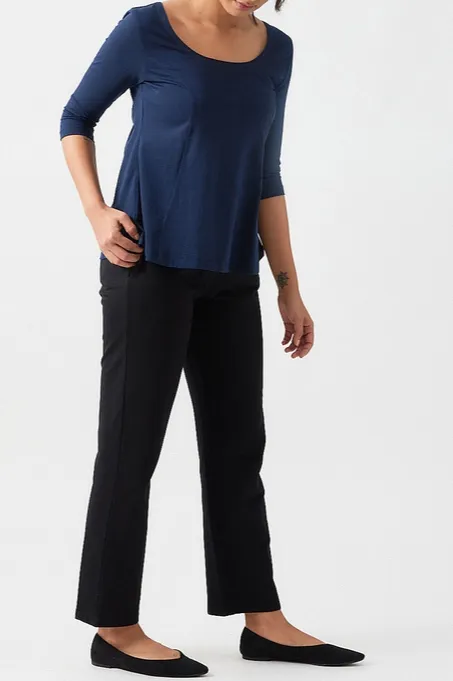Deep Blue Pima Cotton Flared Top