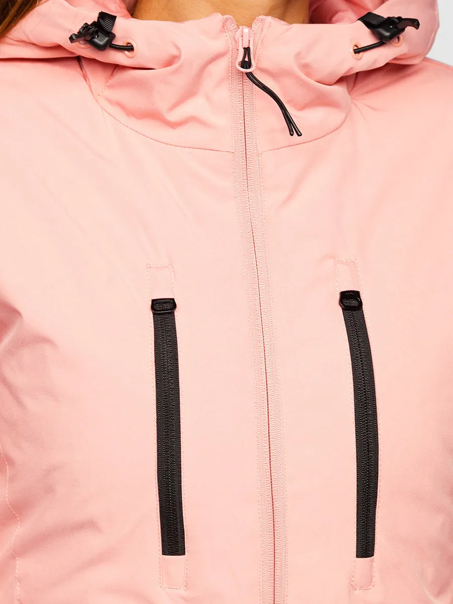 Light pink women's winter ski jacket