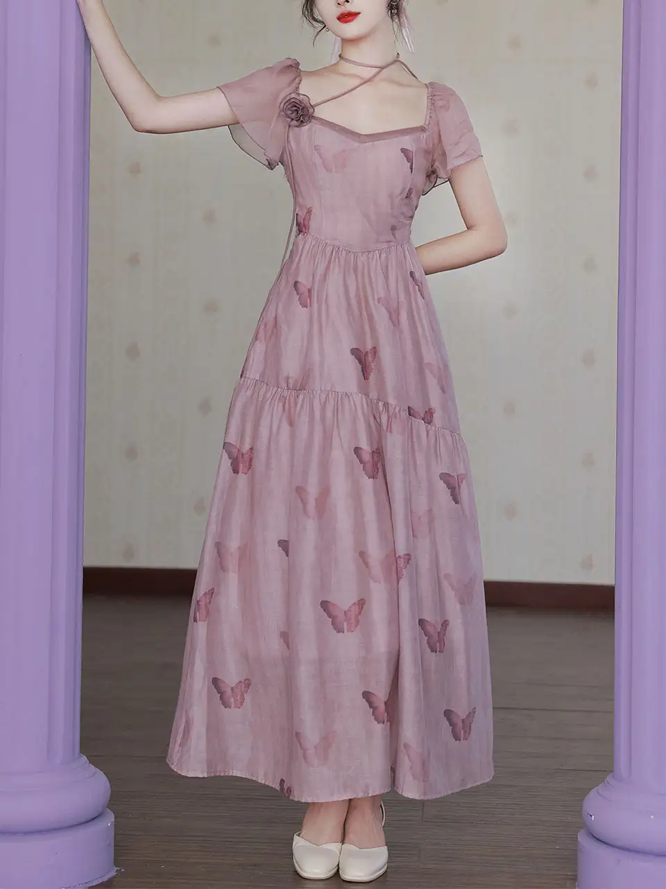 Butterfly Romantic Maxi Dress