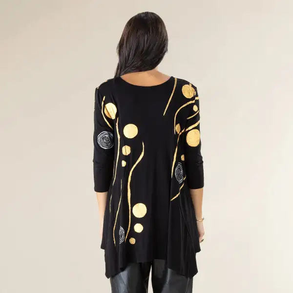 Hand-painted Shimmering Circles Blouse