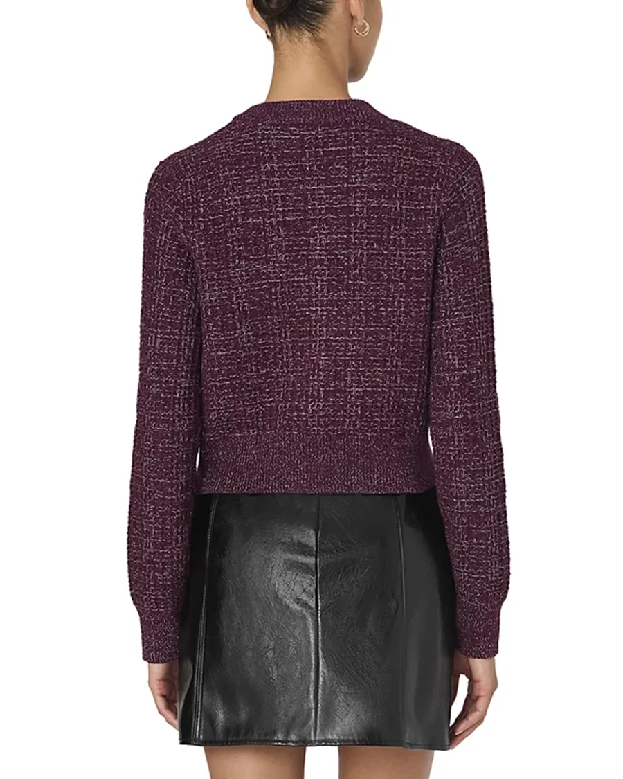 Cropped Silhouette Crewneck Cardigan