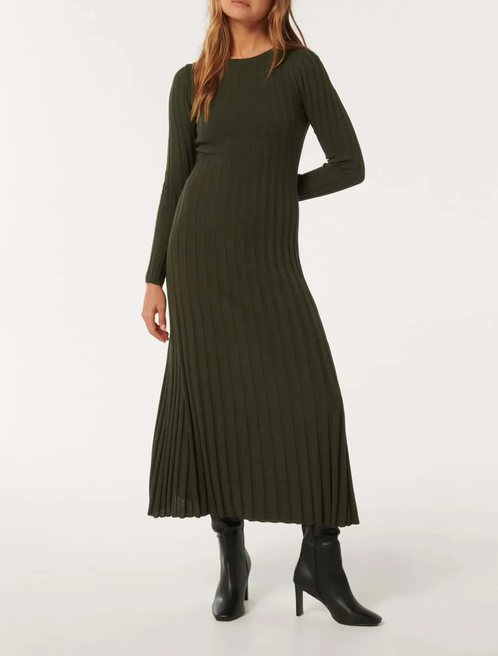 Regular Crew-Neck Knit Dress