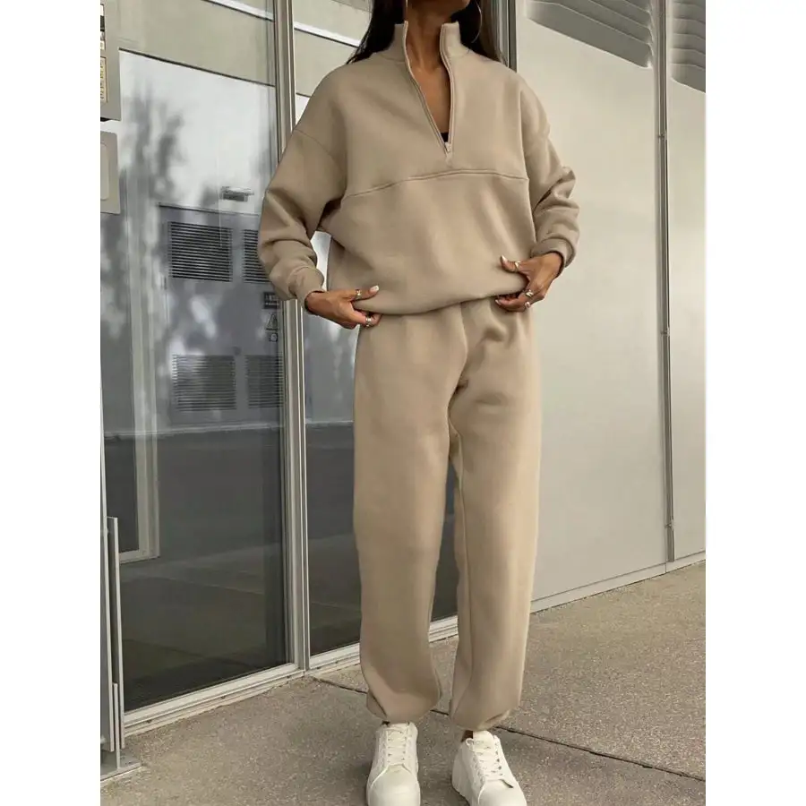 Classic Half Zip Sweatshirt and Pants Set