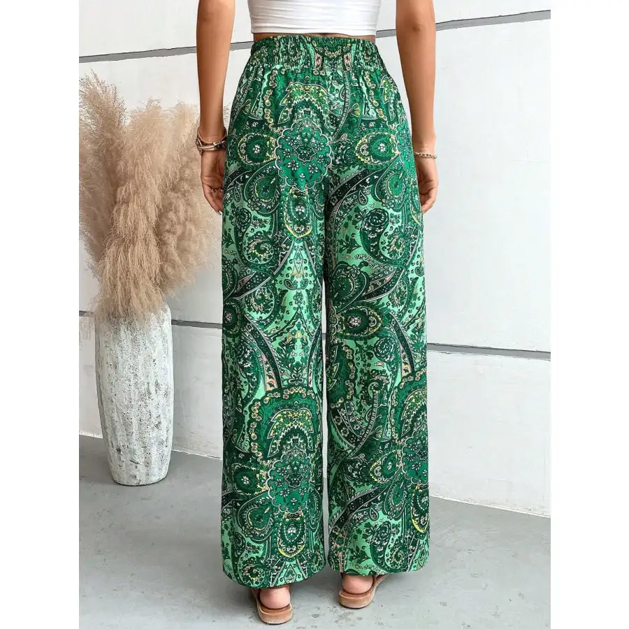 Soft Printed Wide Leg Pants