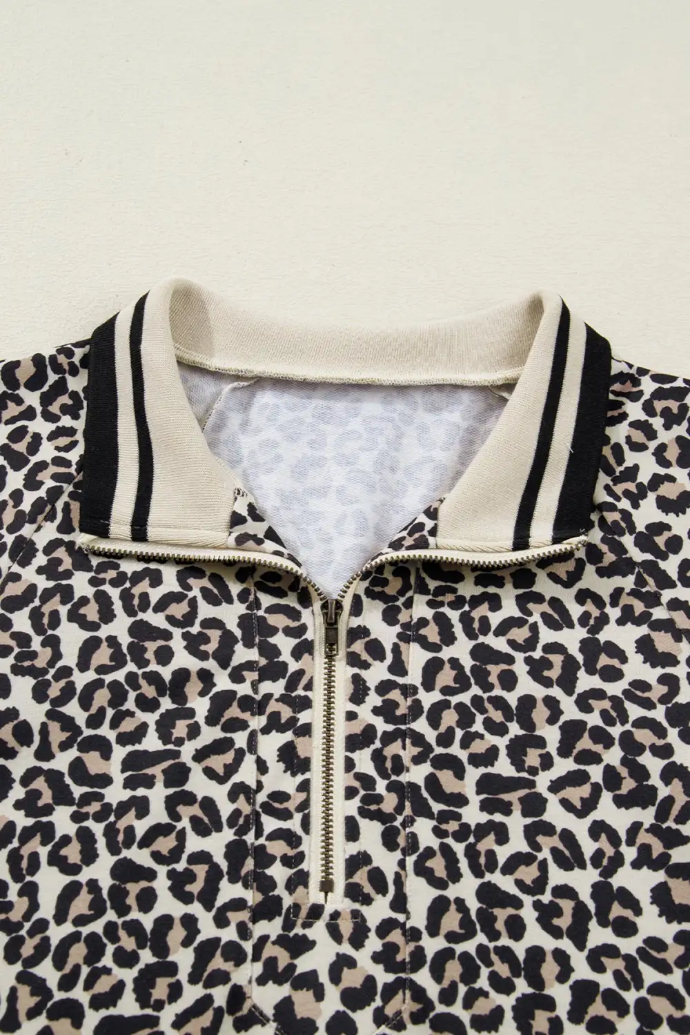 Striped Animal Print Zip Front Mini Dress