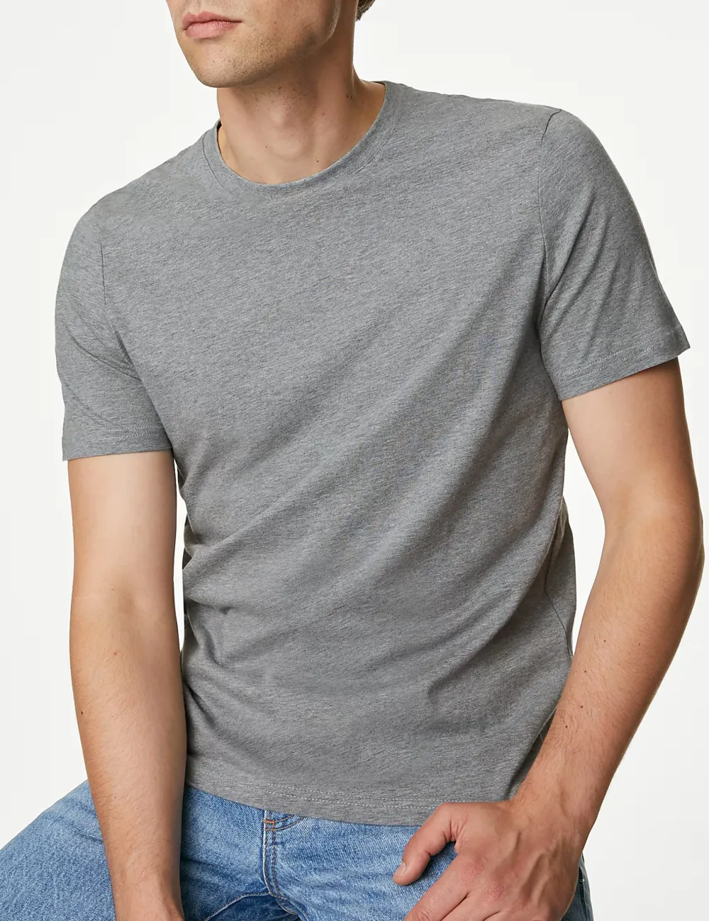 White Basic Crew Neck Short Sleeve Tee