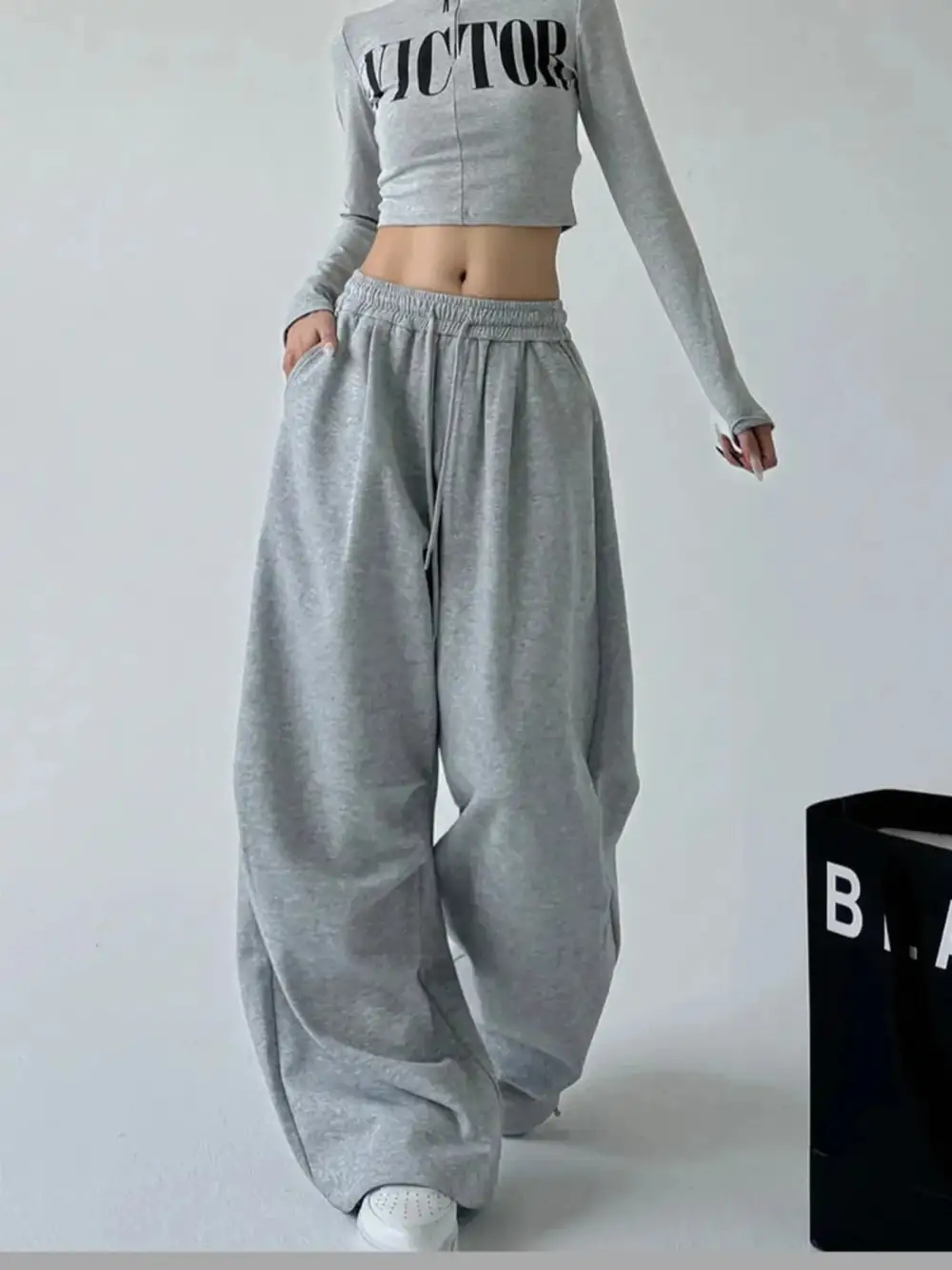 Oversized Wide Leg Drawstring Pants