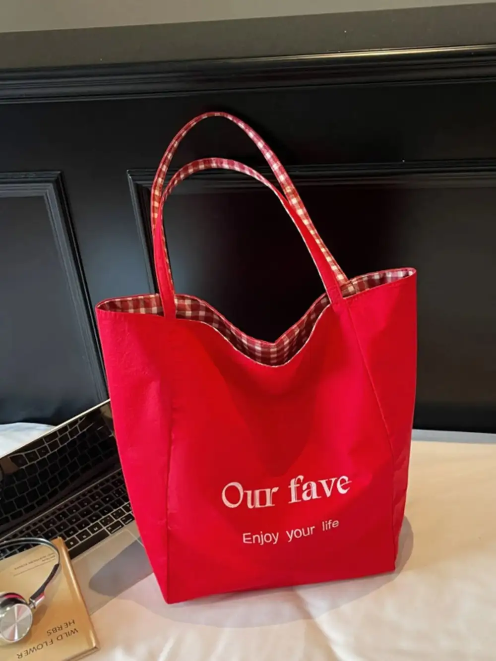 Plaid Pattern Everyday Tote Bag