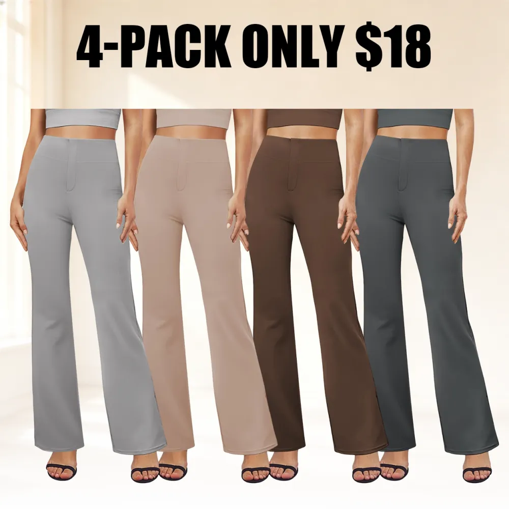 Women's High-Waisted Yoga Pants – Flared Leg with Pockets & Tummy Control
