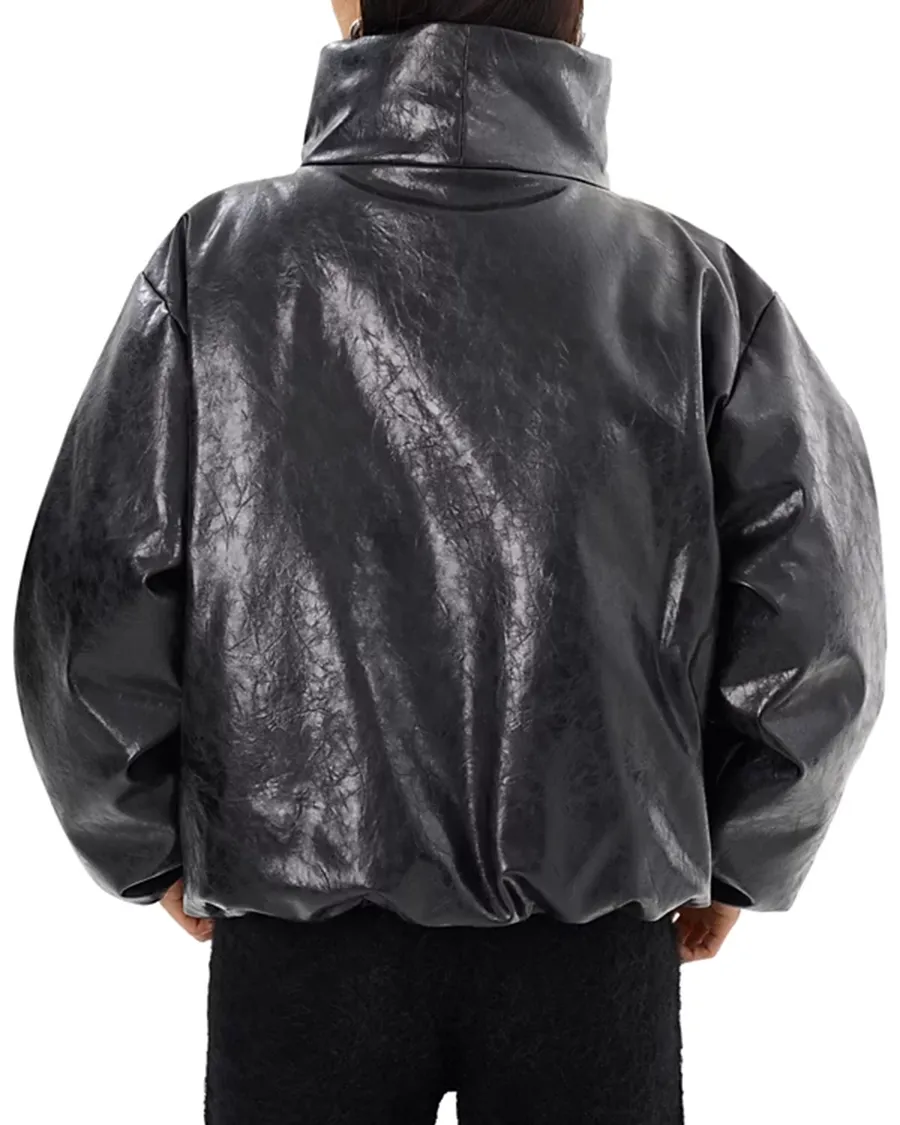 Asymmetric Faux Leather Jacket