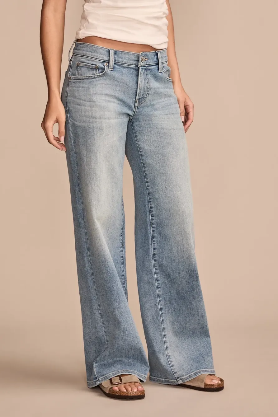 Mid Rise Sweet Wide Leg