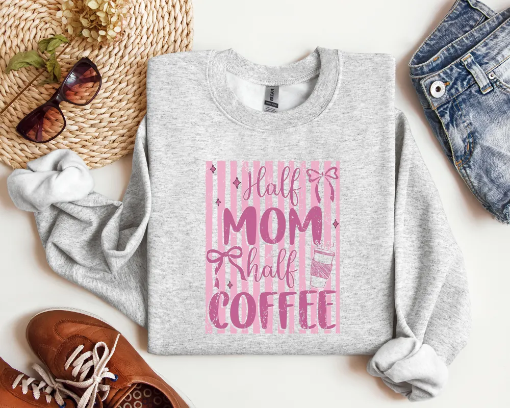 Mom Coffee Graphic Crewneck Sweatshirt