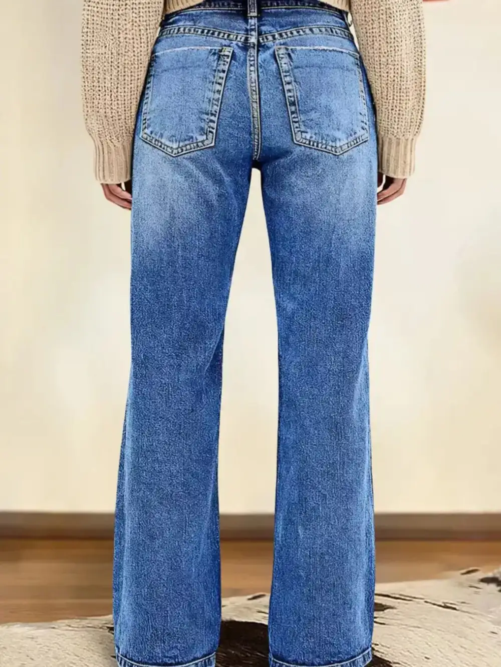 Straight Leg Denim Jeans