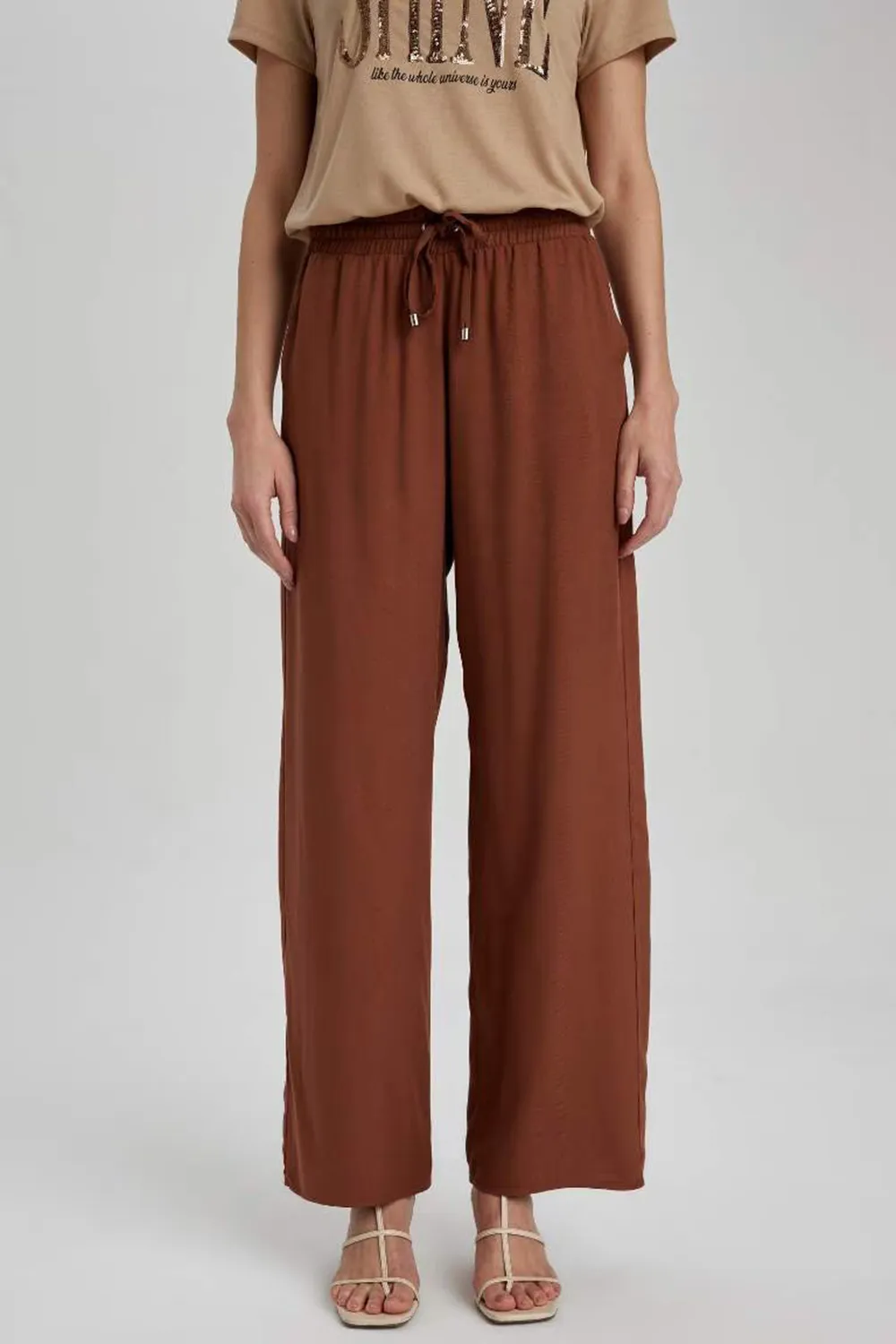 Wide Leg Viscose Trousers