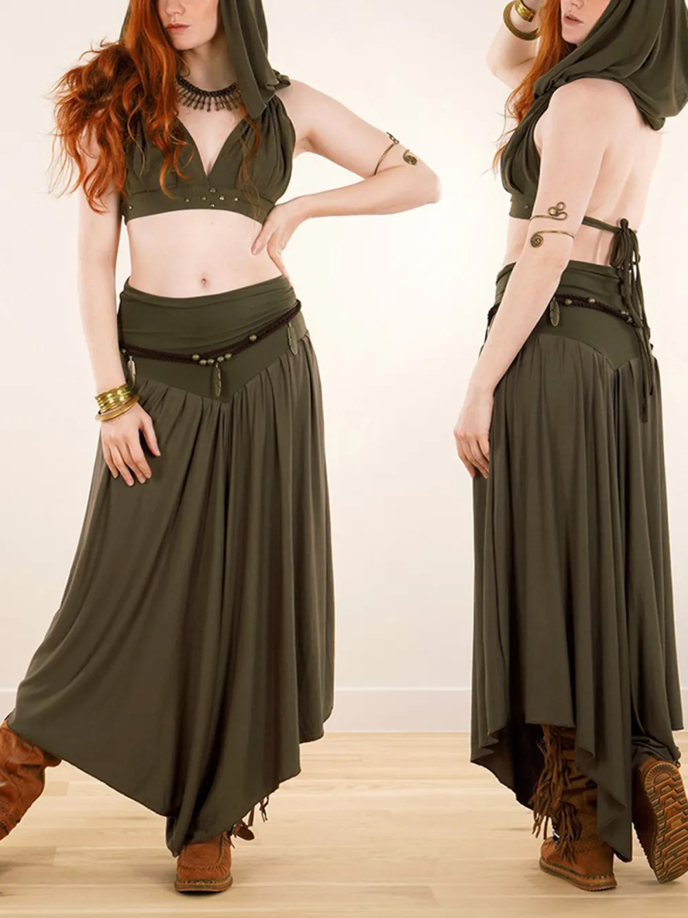 Skirted Harem Pant 2in1 Maxi Dress