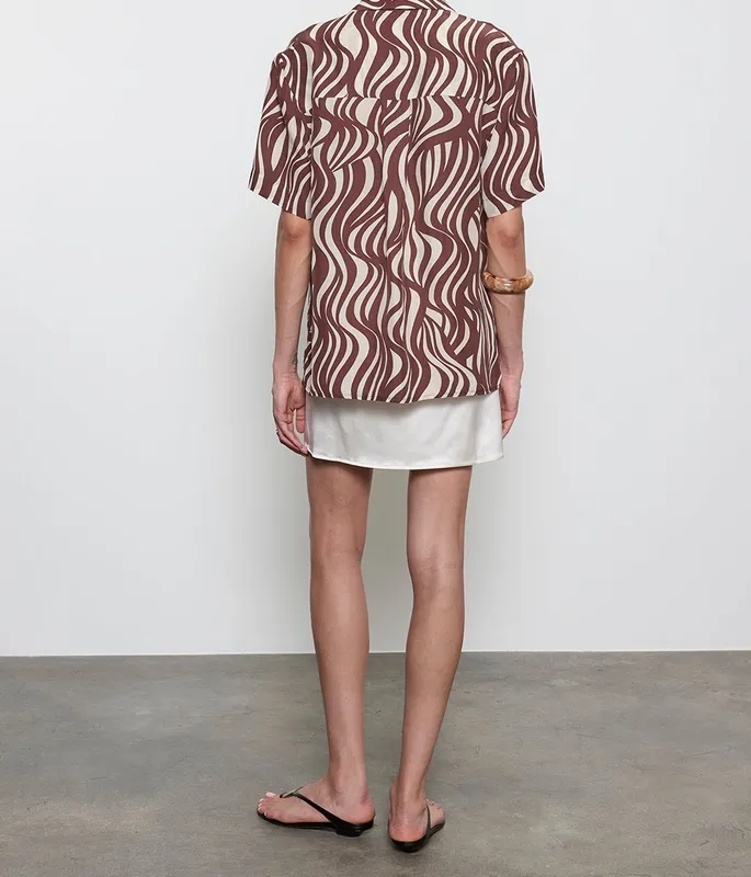 Print Resort Shirt Wave Print